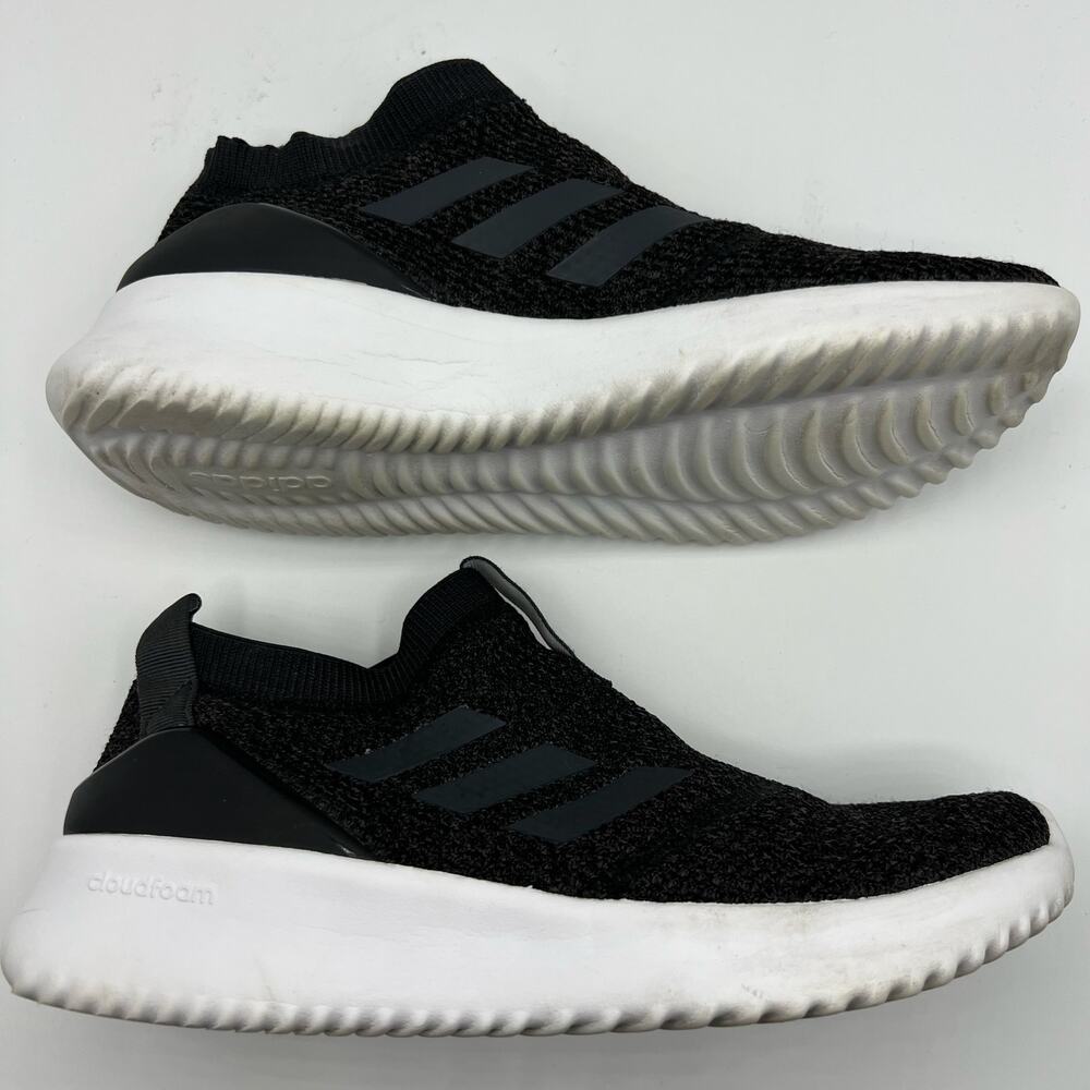 Adidas Neo Ultimafusion Cloudfoam Black Carbon Knit Pull On Sneakers | Women's 8 - Picture 6 of 10